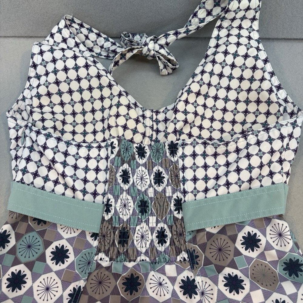 Ascend Rip Tide Athletic Halter Dress Geo/Floral‎ Print Aqua/Purple Size Medium - Picture 7 of 13